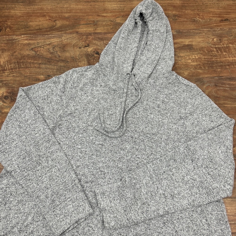 Torrid Sweater Hooded Crop Top Hoodie Lightweight Stretch Casual Gray Women Sz 2